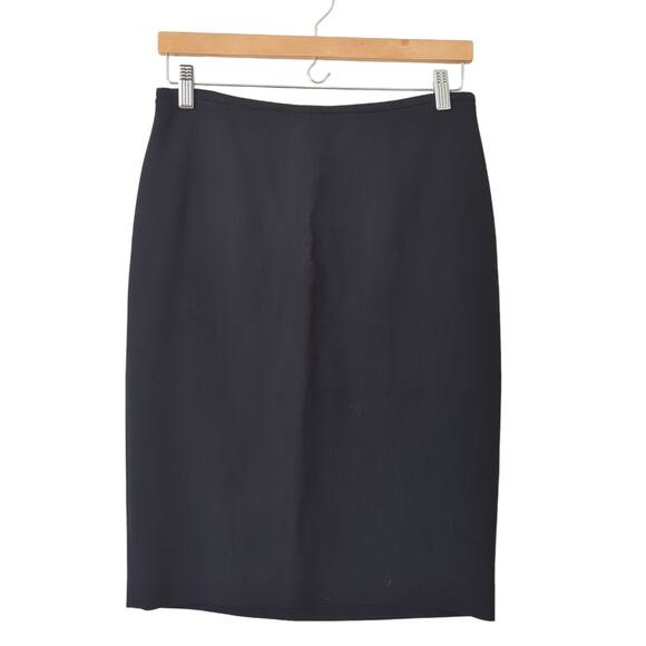 'S MaxMara Skirt Womens 99% Wool Black Knee Length Pencil 6 - Picture 1 of 8